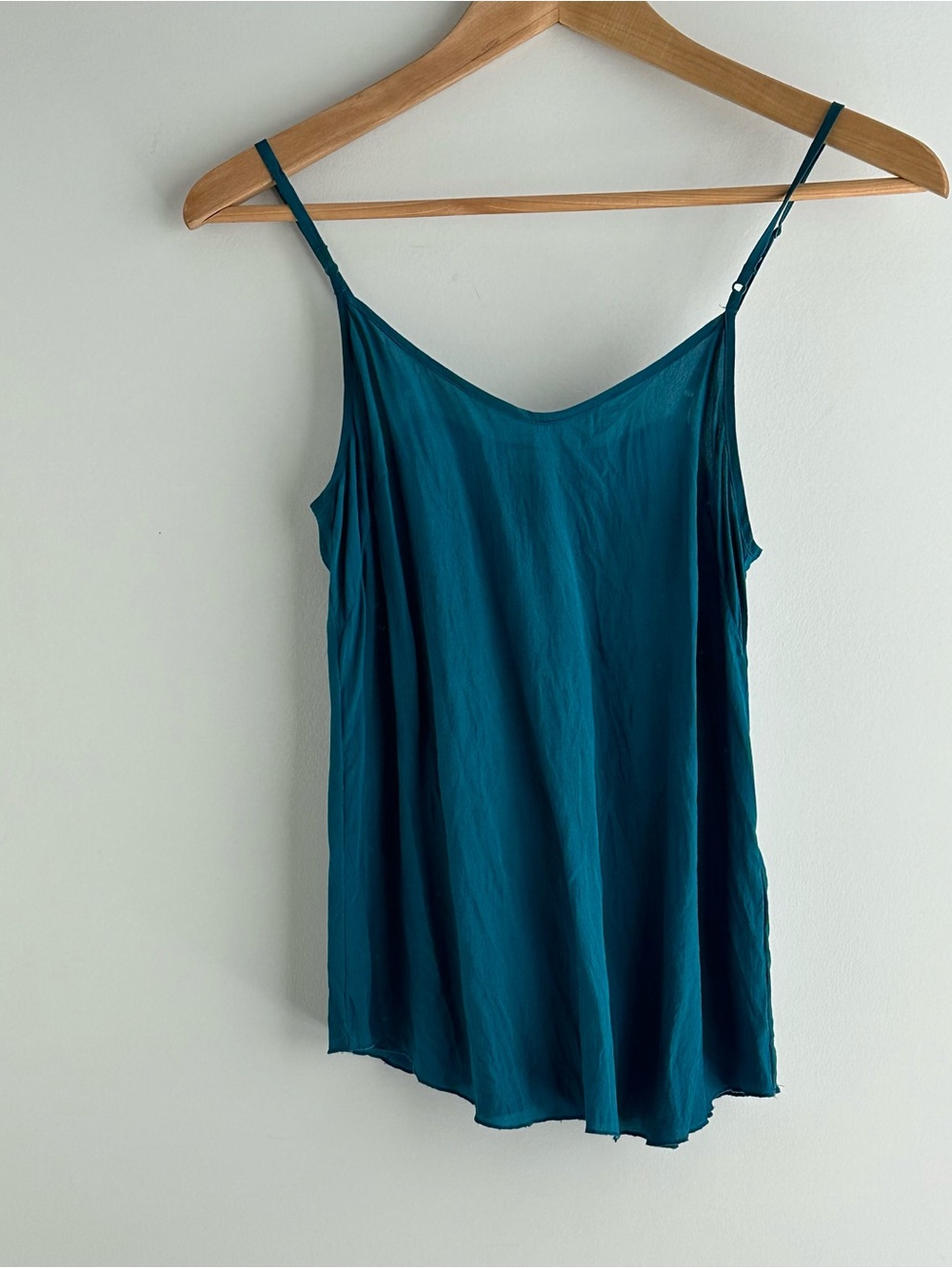 Aritzia Wilfred Teal Adjustable-Strap Silk-Like Camisole